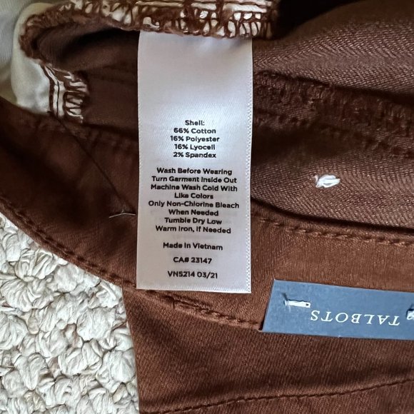 TALBOTS - Slim Ankle Jeans - Tortoise Shell -- NEW with Tag - Picture 9 of 10